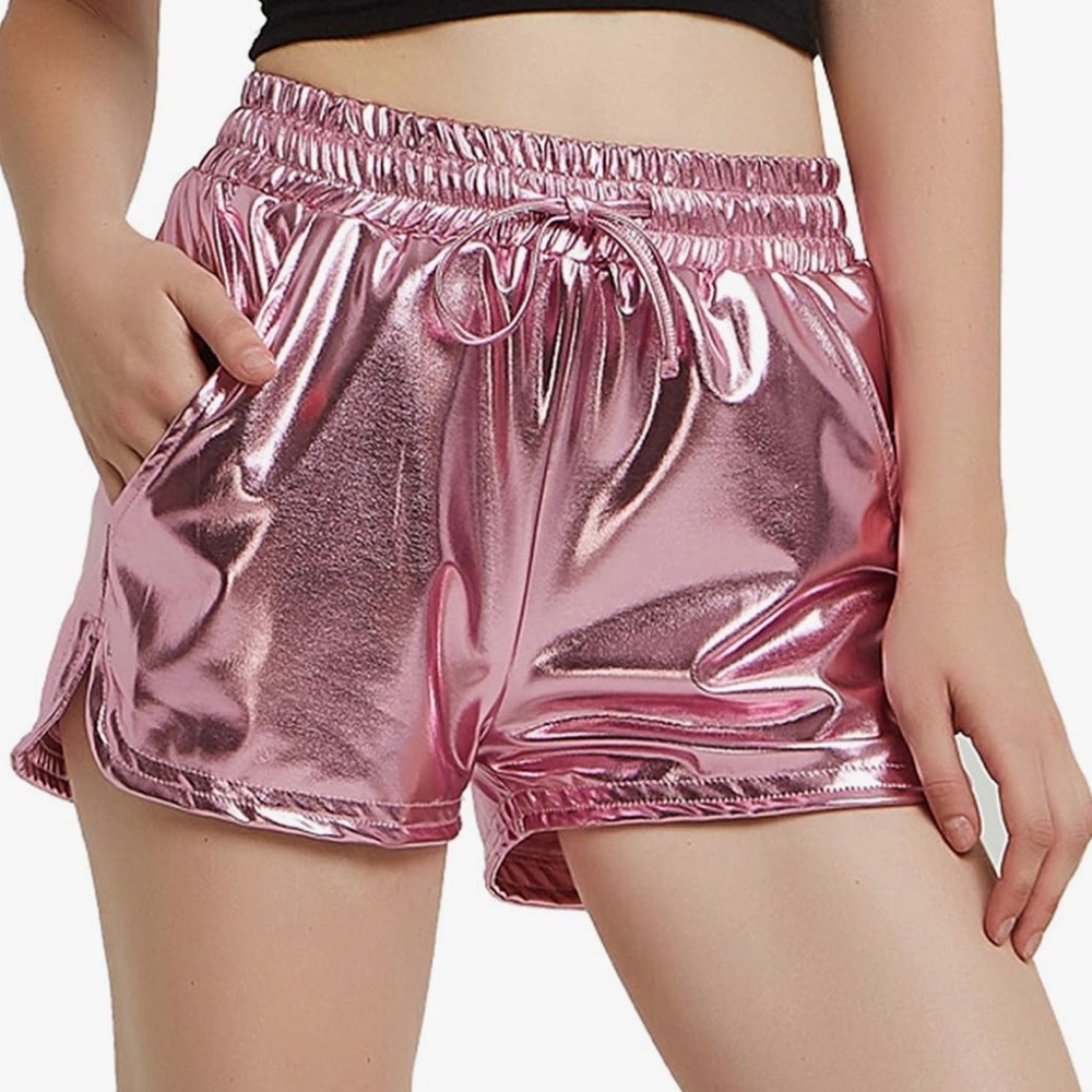 Barbie 🛼 metallic pink shorts